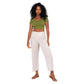 Pantaloni estivi cropped in cotone e lino con cintura