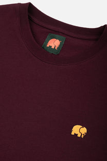 T-shirt Essentials in Cotone Biologico Rosso Vino