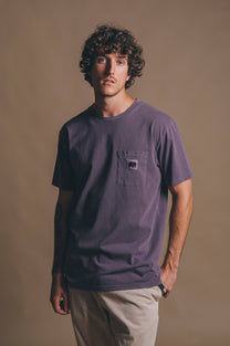 T-shirt Garza viola tramonto tinta a pigmento