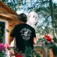 T-shirt nera Oldie in cotone biologico con stampa