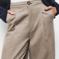 Pantaloni a sigaretta con pieghe in cotone