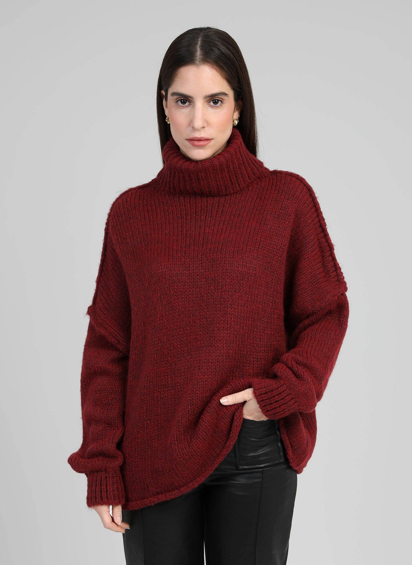 Maglione oversize a collo alto Malaga