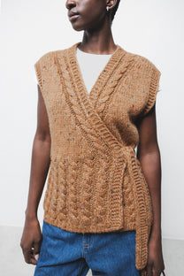 Gilet in maglia strutturata con scollo a V