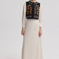 Gilet in lino ricamato