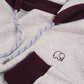 Felpa oversize con cappuccio calda bicolor grigio mélange e bordeaux
