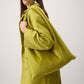 Borsa shopper in peluche verde