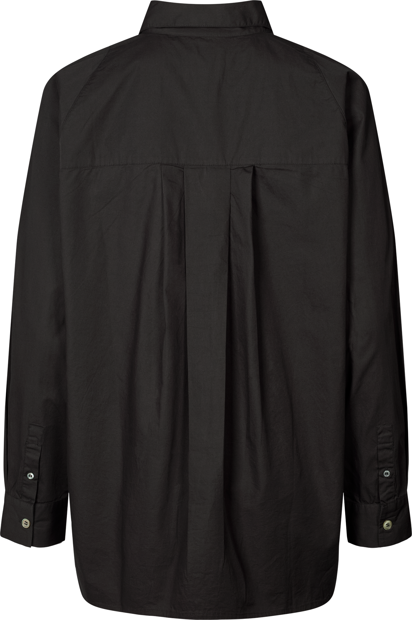 Camicia lunga in popeline di cotone biologico Bella con manica raglan - Nero