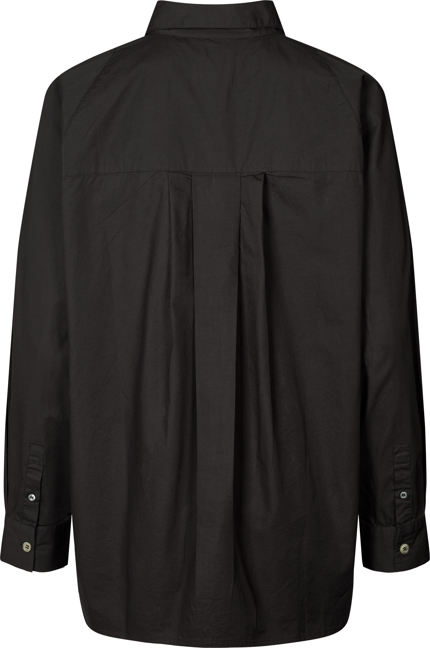 Camicia lunga in popeline di cotone biologico Bella con manica raglan - Nero
