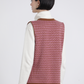 Gilet jacquard in lana con scollo a V