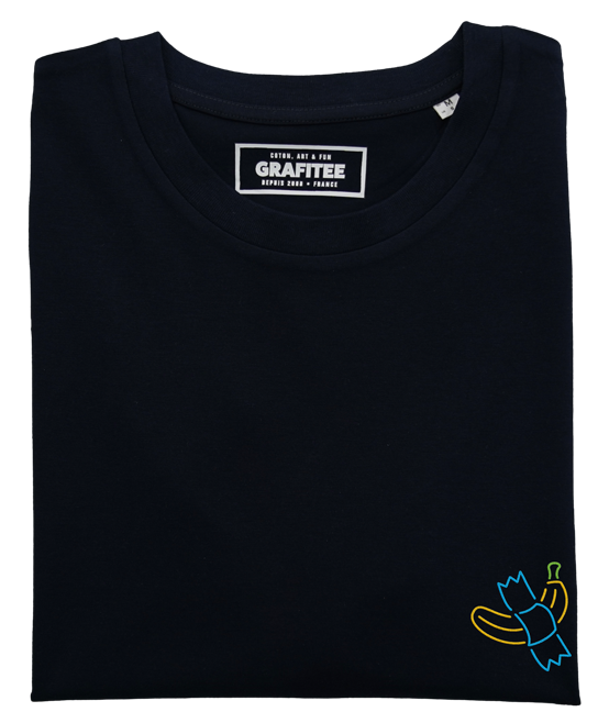 T-shirt ricamata "Don’t Touch It’s Art" in cotone biologico premium