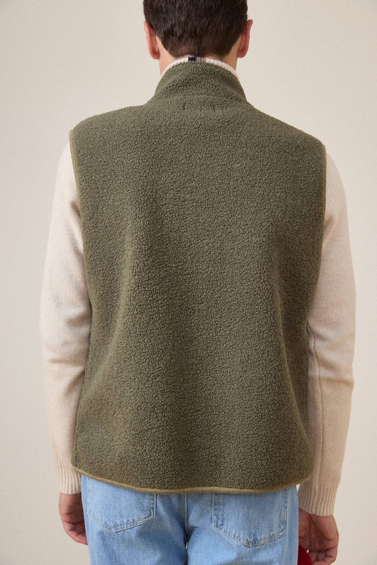 Gilet in pile Neve verde Deep Lichen