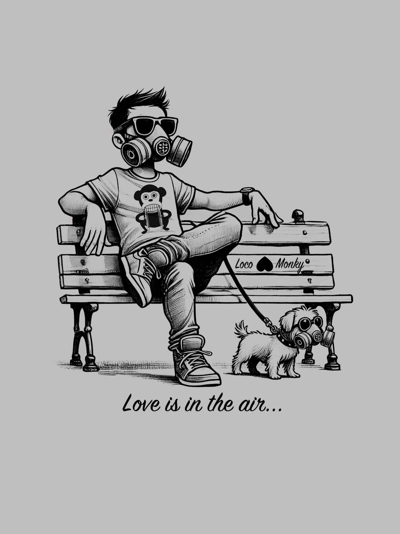 T-shirt unisex Love Is in the Air grigio mélange