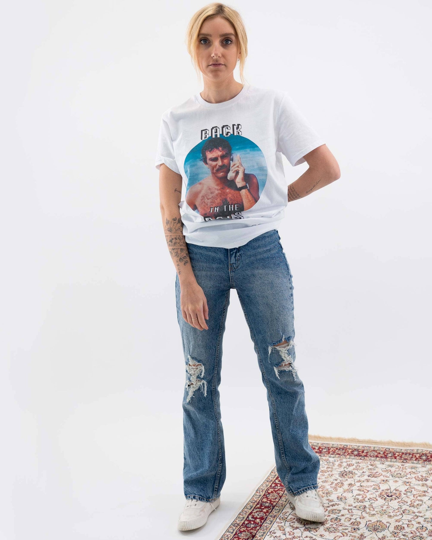 T-shirt in cotone biologico con stampa vintage "Back In The Days"