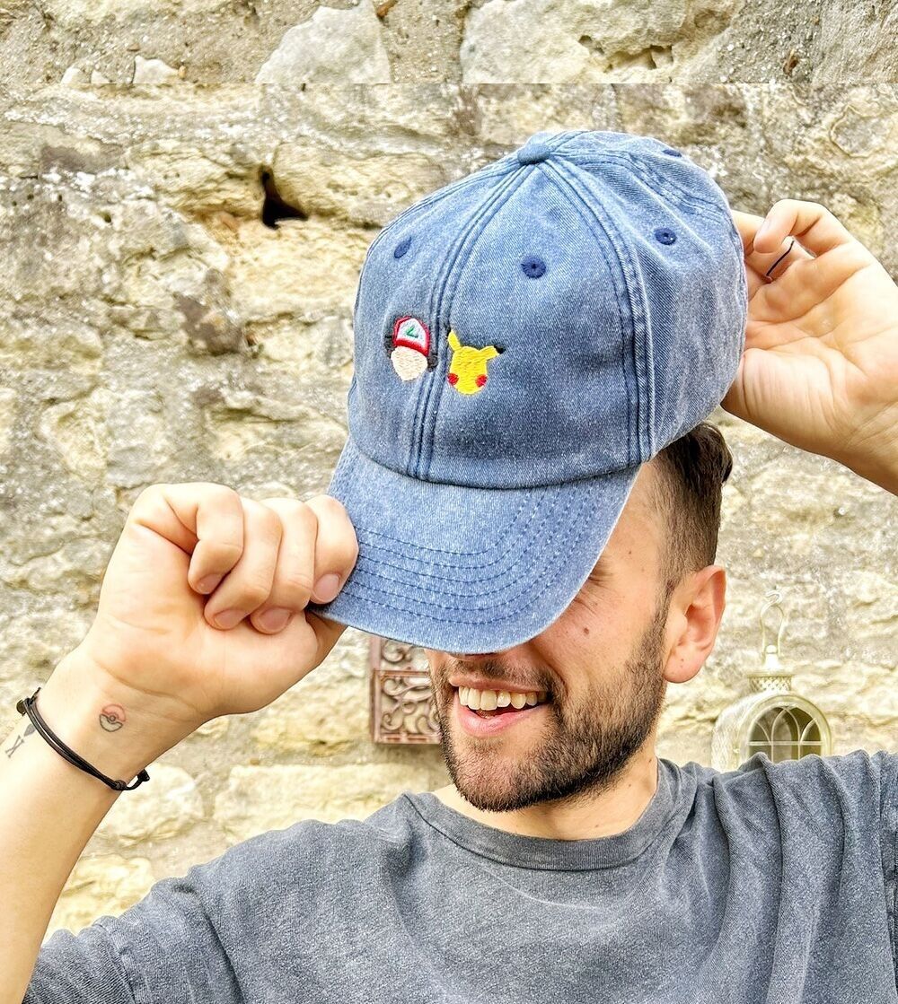 Cappellino ricamato Pokémon Ash stile vintage