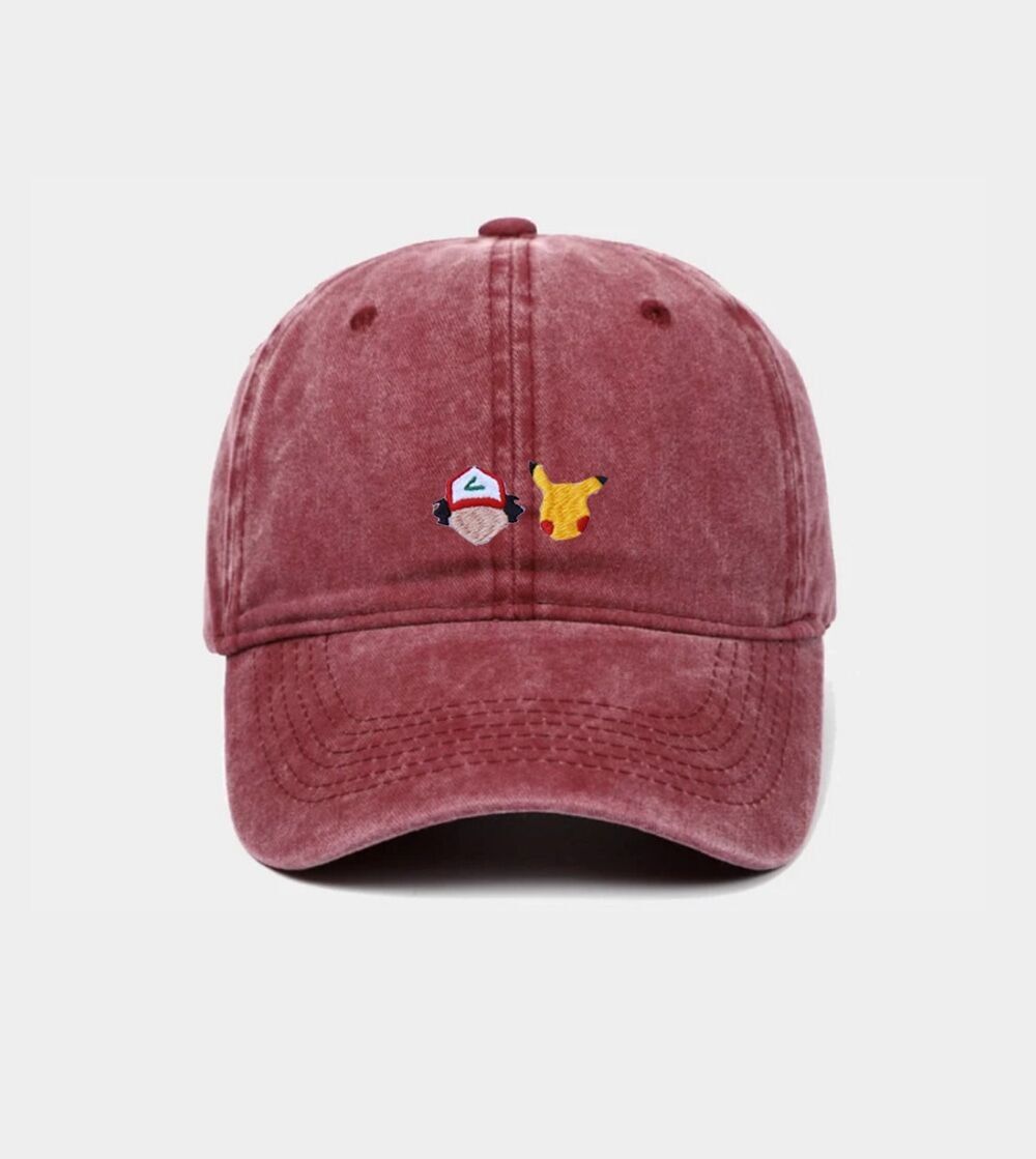 Cappellino ricamato Pokémon Ash stile vintage