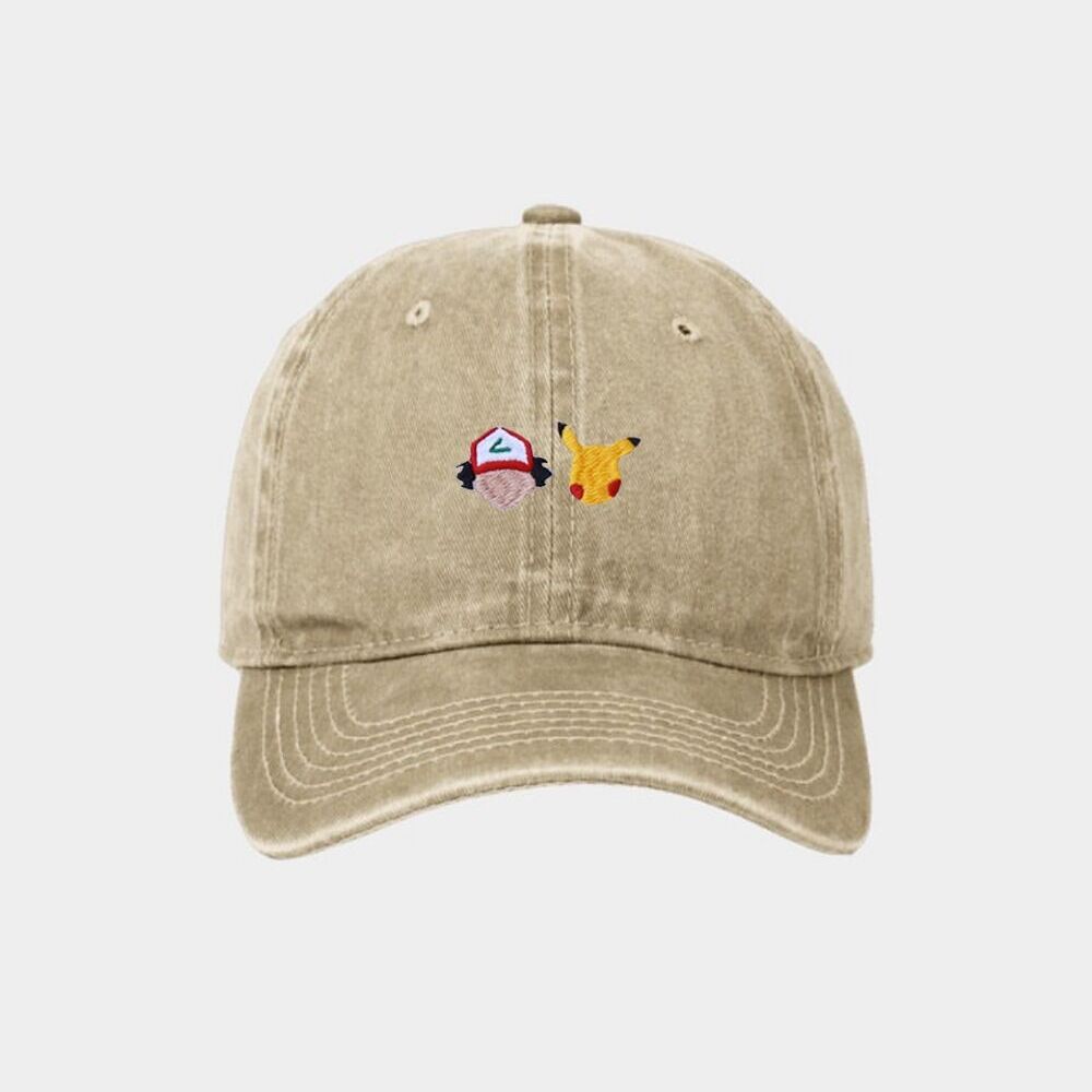Cappellino ricamato Pokémon Ash stile vintage