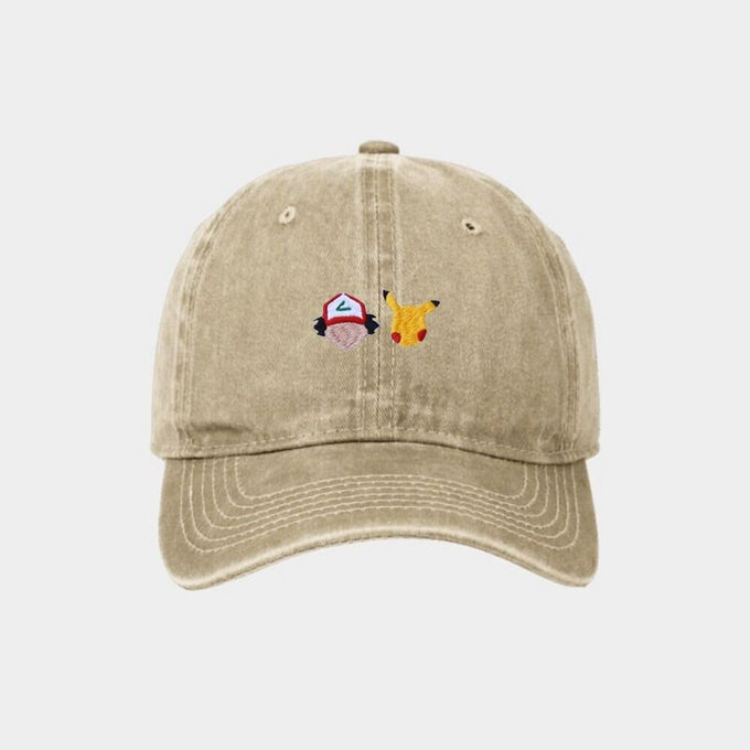 Cappellino ricamato Pokémon Ash stile vintage