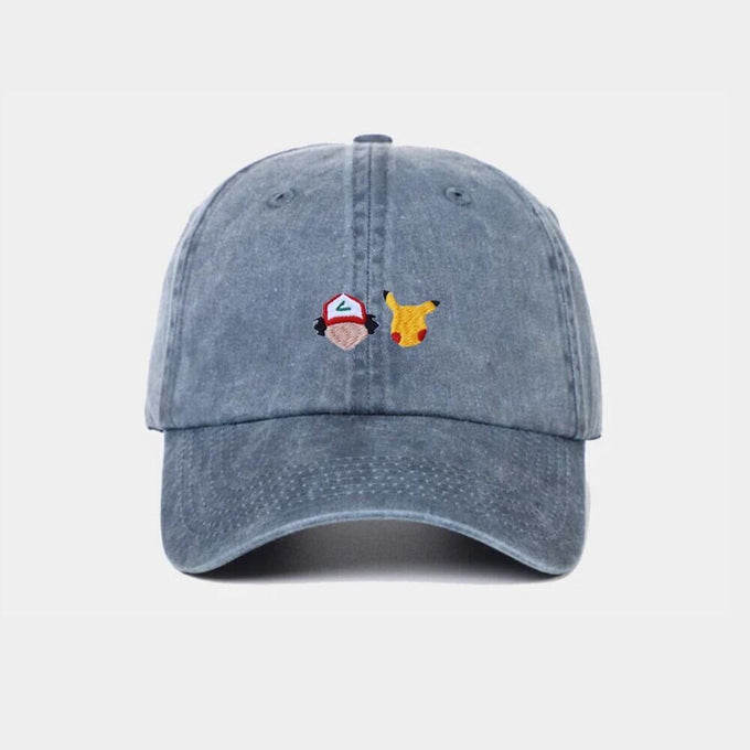 Cappellino ricamato Pokémon Ash stile vintage
