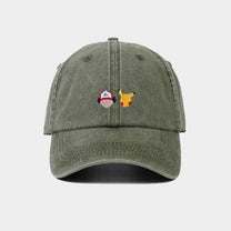 Cappellino ricamato Pokémon Ash stile vintage
