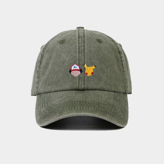 Cappellino ricamato Pokémon Ash stile vintage