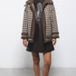 Cappotto in pelliccia sintetica pied de poule