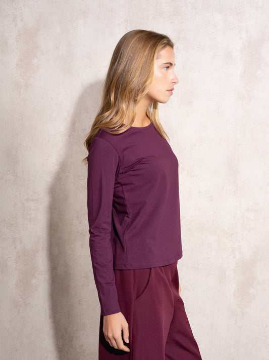 Maglia donna basic in cotone elasticizzato