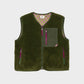 Gilet donna in sherpa con zip color kaki