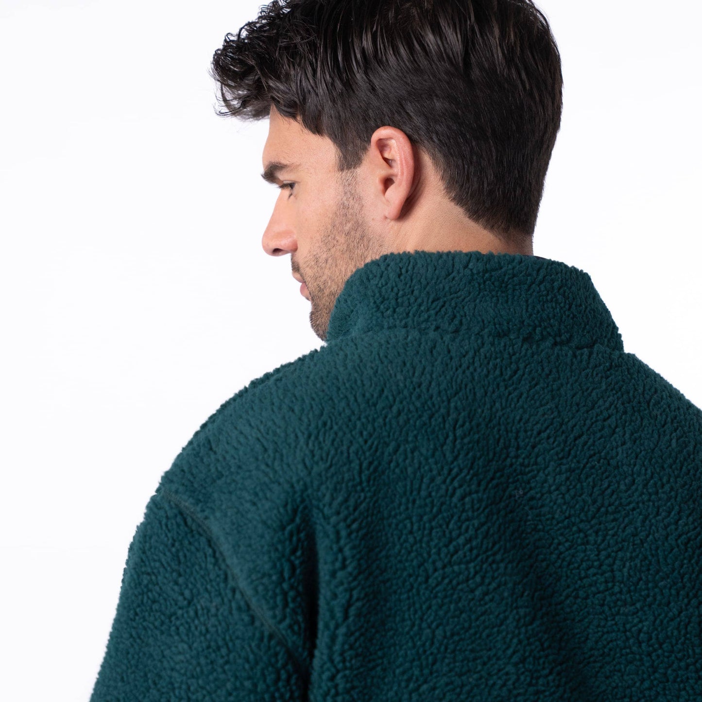 Giacca sherpa imbottita bicolore verde