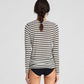 Maglia sailor Thyra a righe in misto lana écru