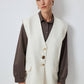 Gilet in crêpe con bottoni