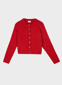 Cardigan Letiana rosso a girocollo