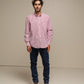 Camicia uomo a righe in cotone misto