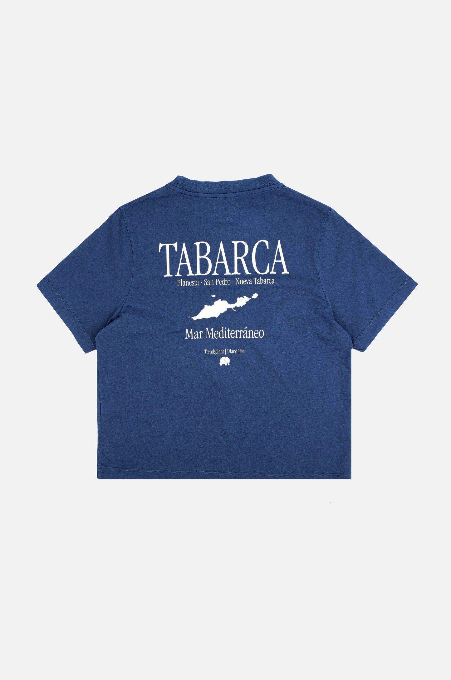 T-shirt pigmentata da donna Tabarca blu profondo in cotone biologico