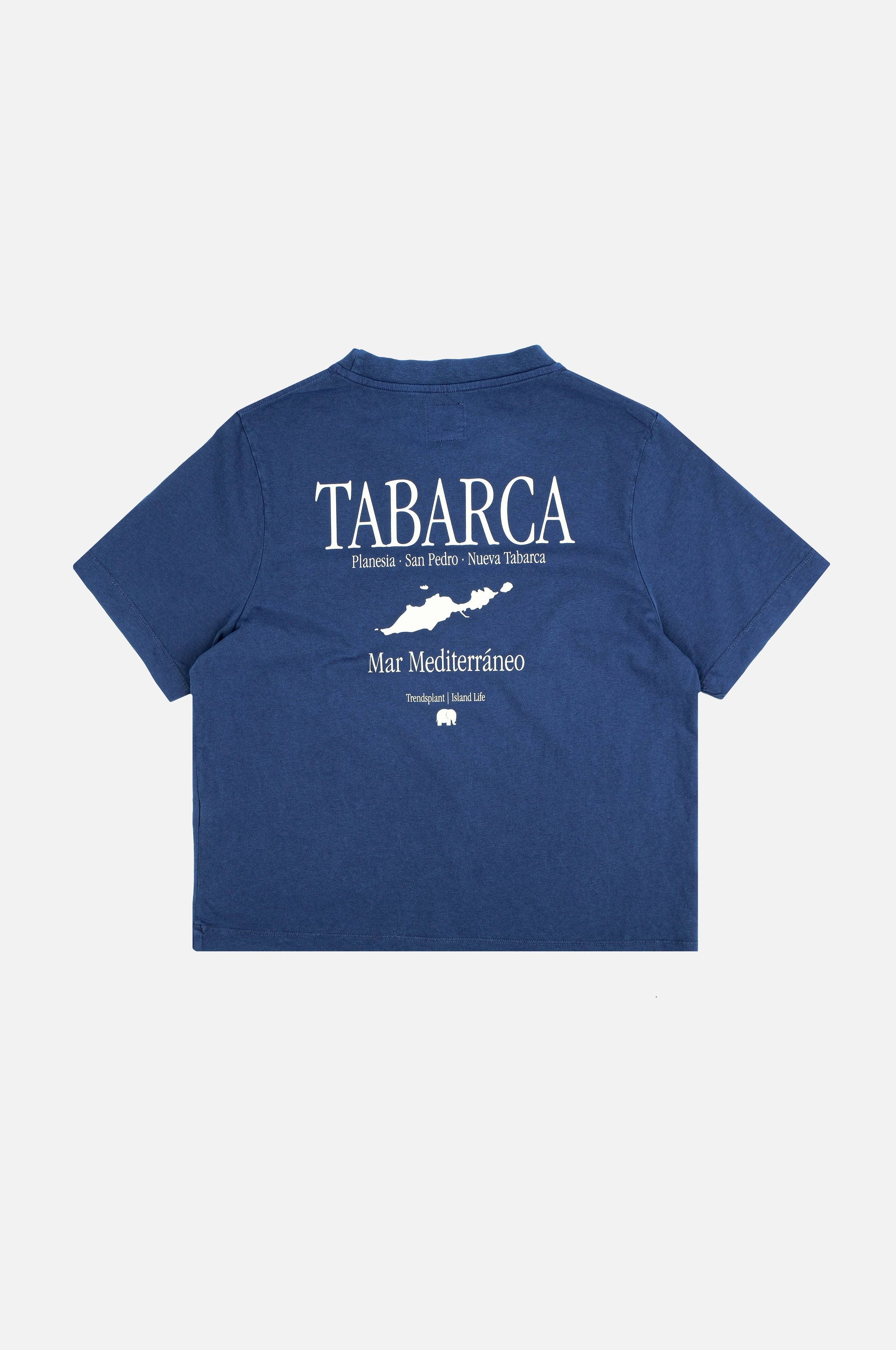 T-shirt pigmentata da donna Tabarca blu profondo in cotone biologico