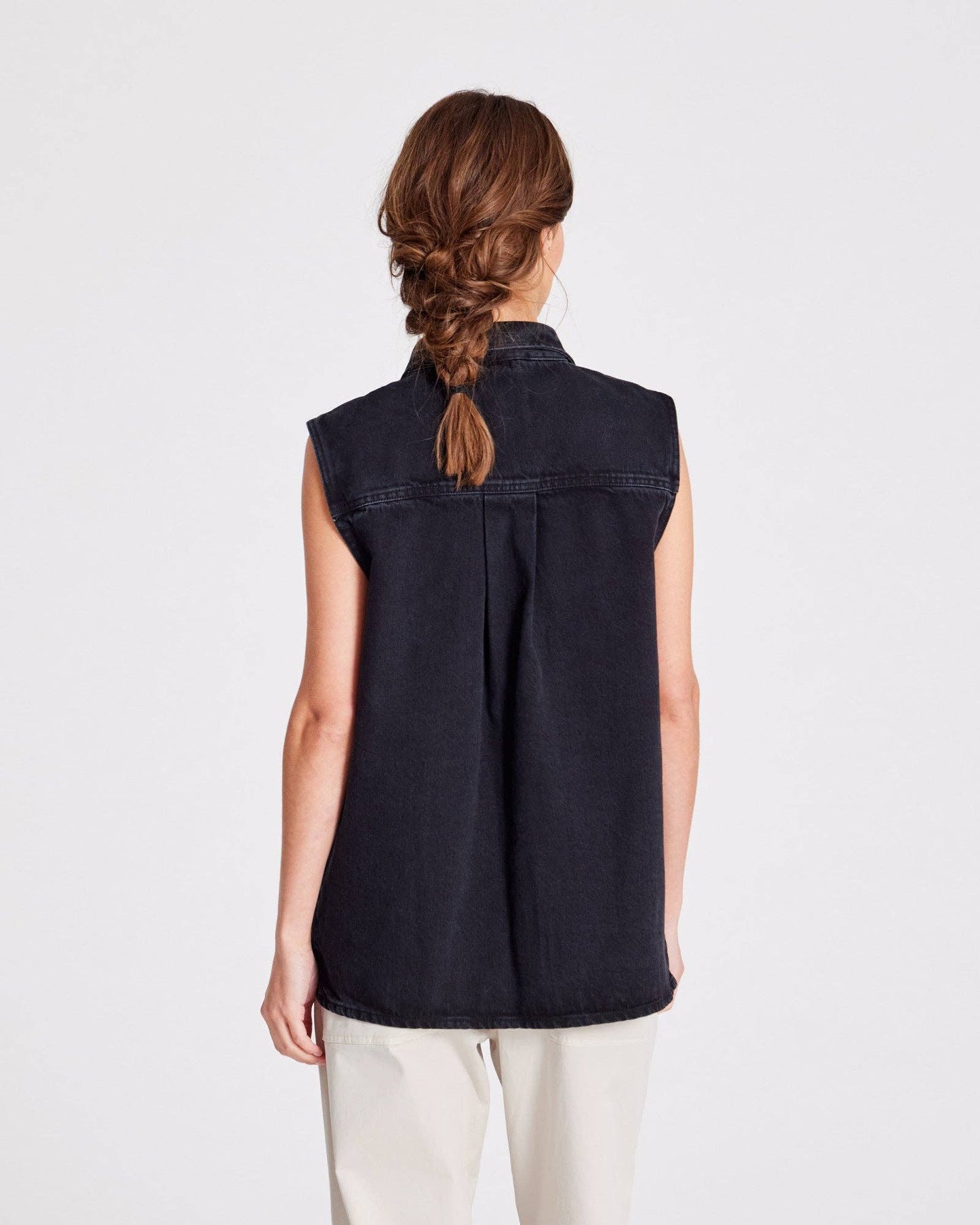 Gilet in denim Rita nero