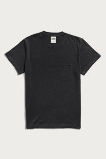 T-shirt con taschino in canapa biologica nero lavato