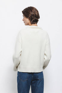 Maglione a maglia rasata con collo polo