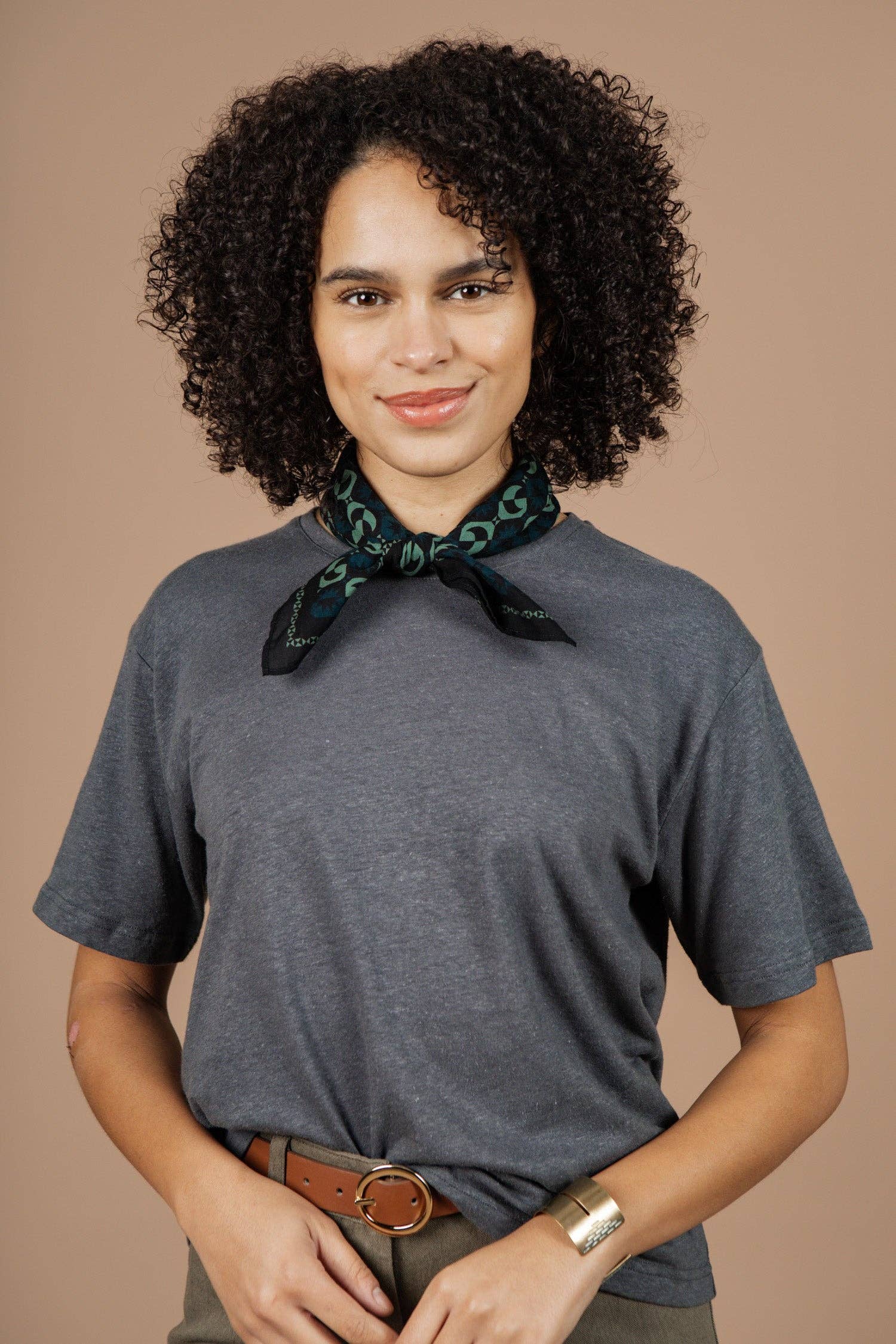 T-shirt boxy in canapa e cotone biologico grigio ardesia