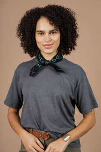 T-shirt boxy in canapa e cotone biologico grigio ardesia