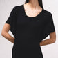 Abito midi in maglia a coste con maniche fluide
