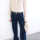 Tunica melange beige con colletto a camicia