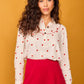 Camicia Bellota bianca con cuori ricamati