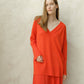 Maxi maglione in lana merino extra fine con scollo a V