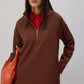 Abito dritto lungo con zip