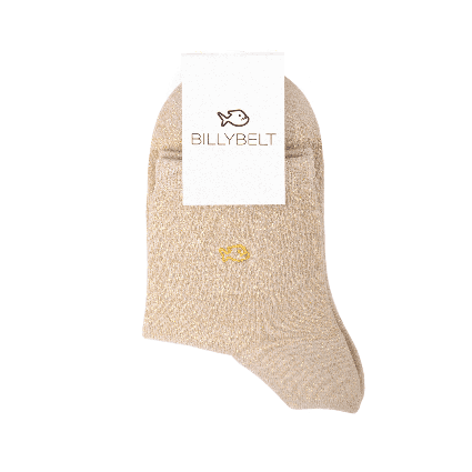 Calze donna in cotone beige glitter