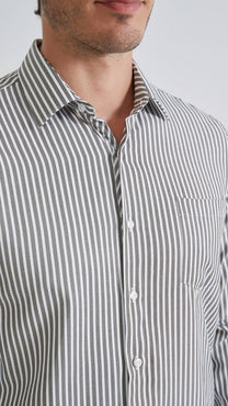 Camicia a righe comfort nera da uomo
