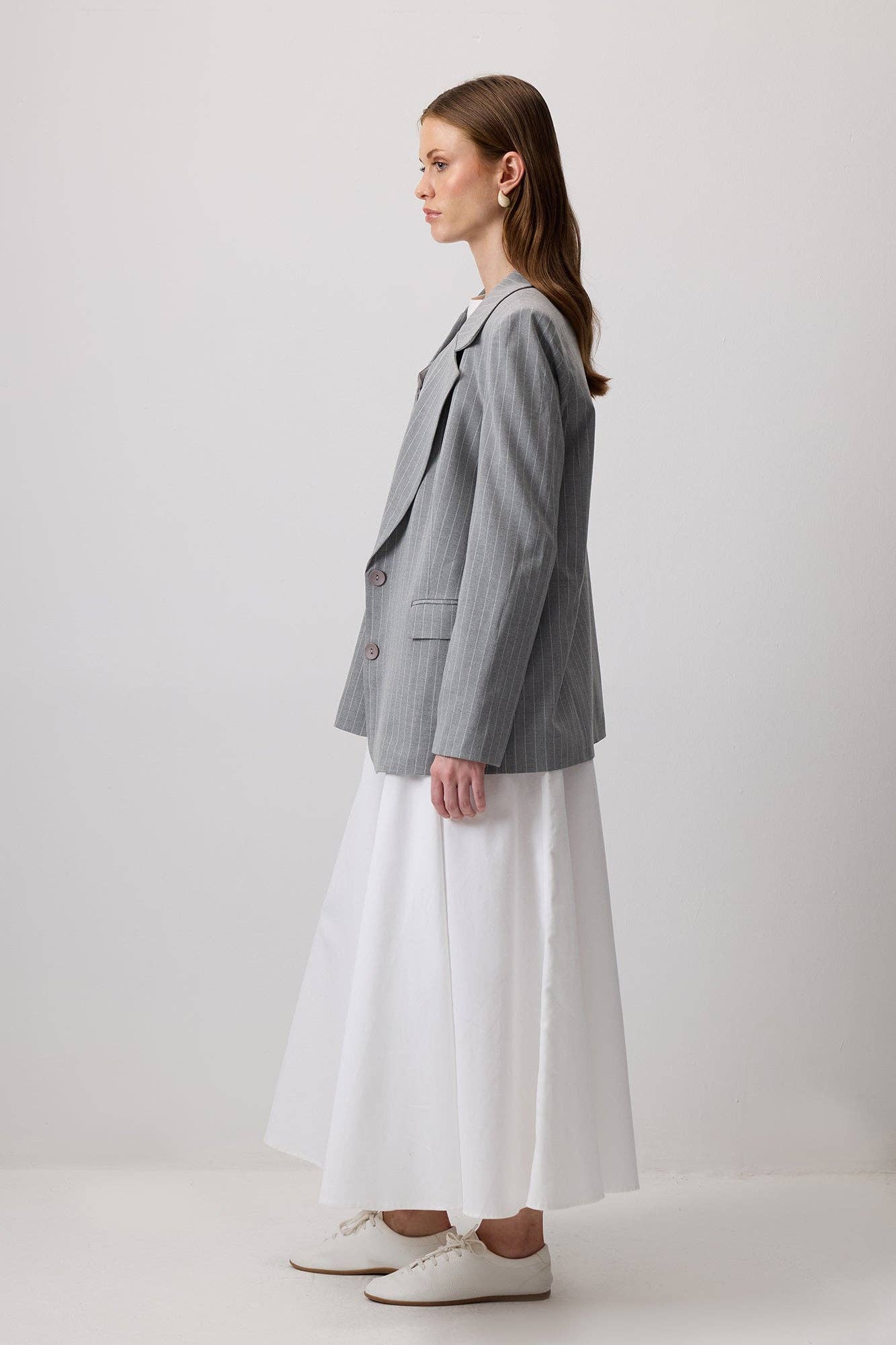 Set gilet e blazer gessato coordinato