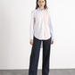 Camicia color block a tre colori