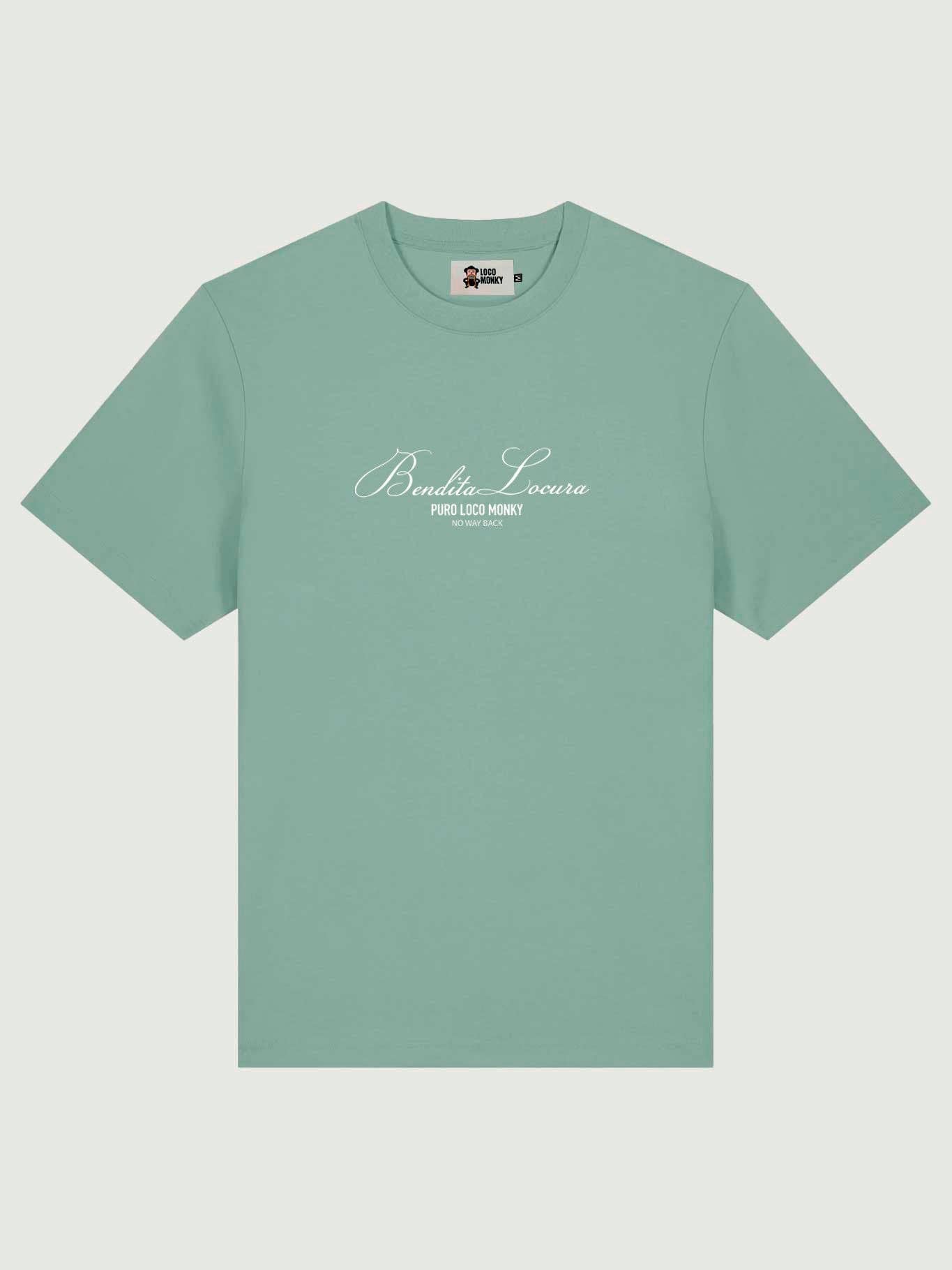 T-shirt Bendita Locura con ricamo bianco verde