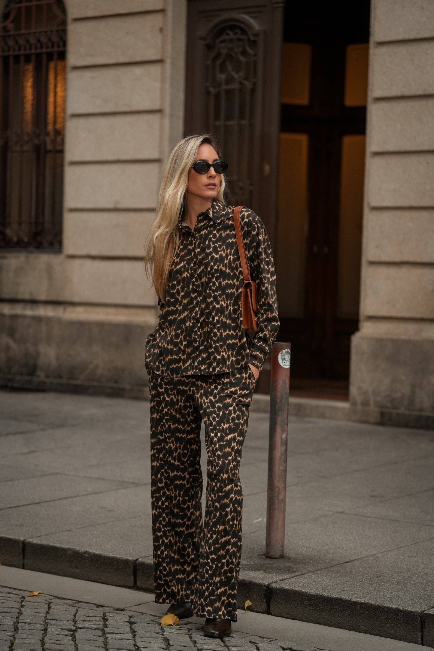 Blusa animalier in viscosa